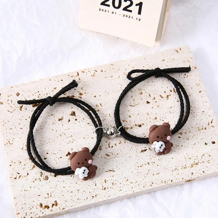 Cartoon Hug Bear Magnetic Bracelet