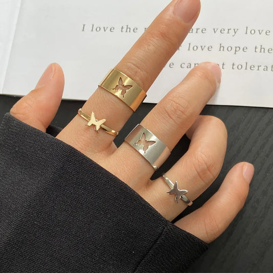 Trendy Silver INS Style Adjustable Alloy Ring