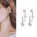 Elegant Silver Butterfly Drop Earrings