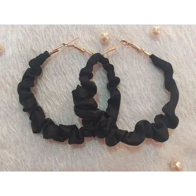 Satin Scrunchie Hoop Earrings