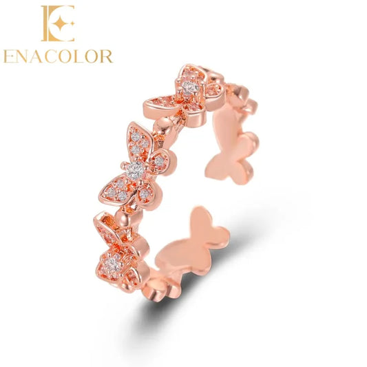 Zircon Crystal Butterfly Adjustable Ring
