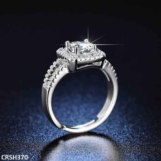 Silver Plated Cocktail Layered Adjustable Ring