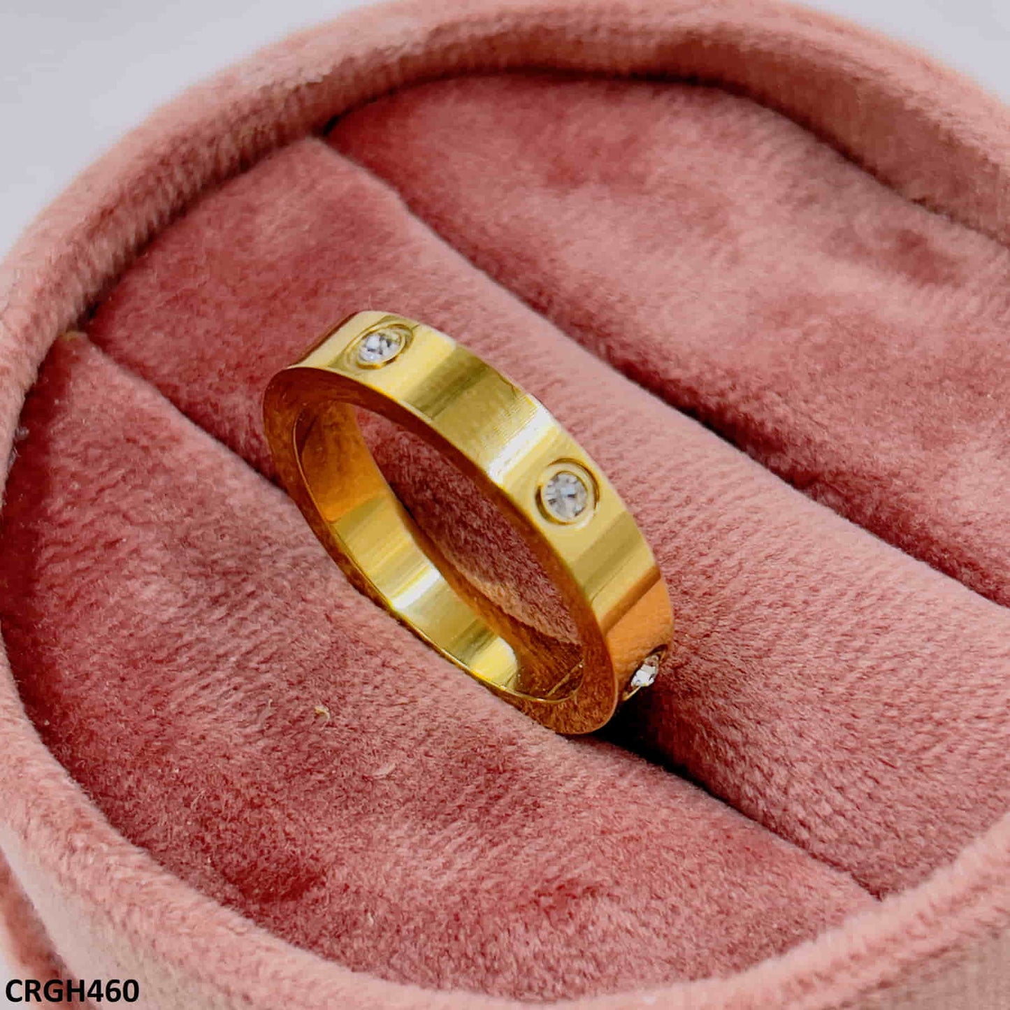 Elegant Golden Rhinestone Casual Ring